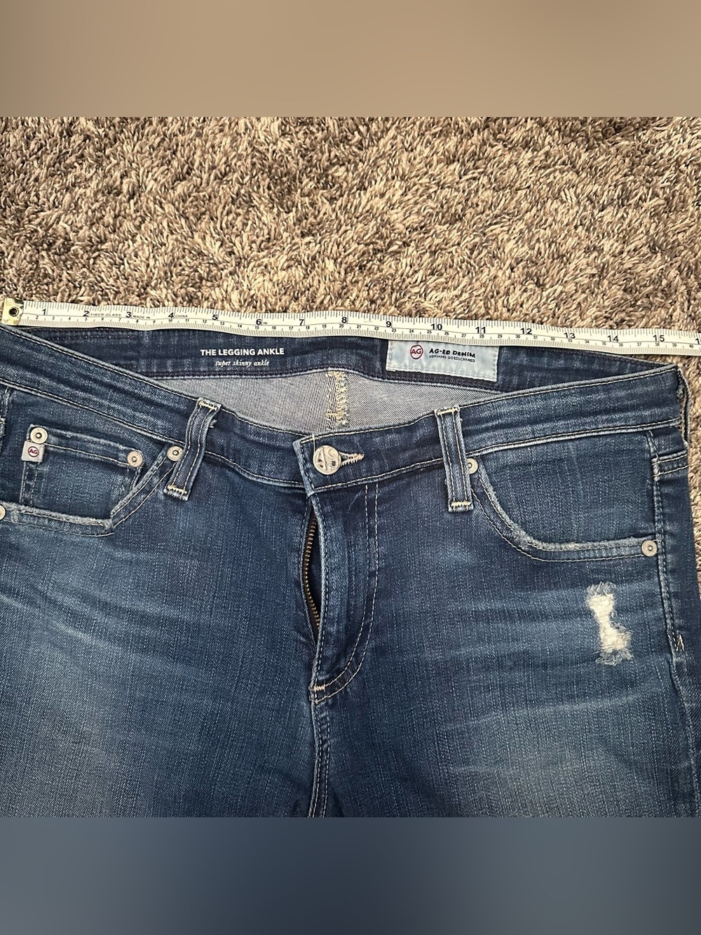 AG Adriano Goldschmied Women’s Dark Blue Skinny Jeans - Faded Wash - Picture 8 of 10